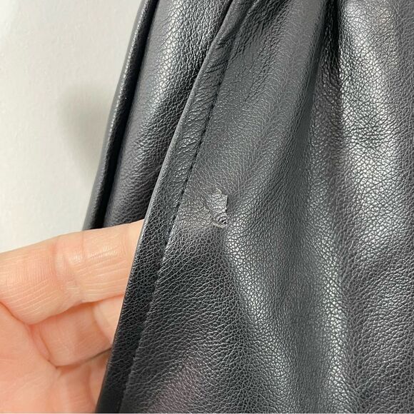 NWT Avec Les Filles Anthropologie Black Vegan Faux Leather Jogger Pants Size XS - Picture 13 of 13